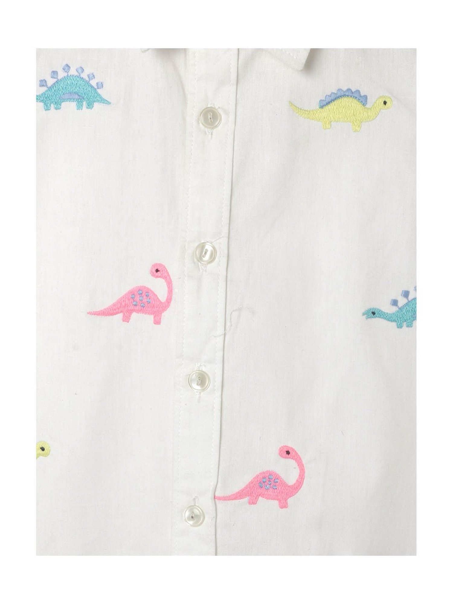 Nauti Nati Kids White & Blue Printed Shirt with Shorts