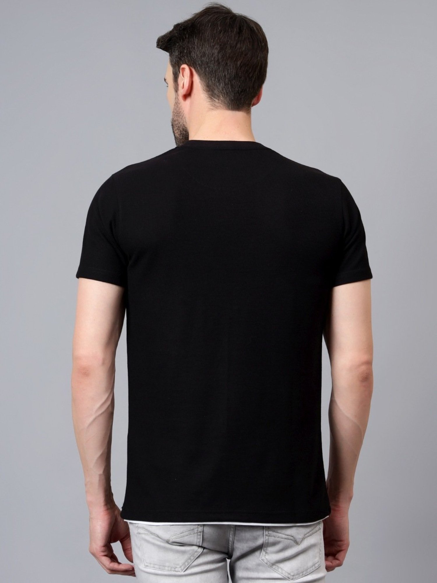 Cantabil Black Regular Fit T-Shirt