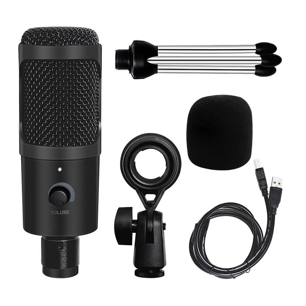 USB Microphone, Metal Condenser Recording Microphone for Laptop MAC or Windows Cardioid Studio Recording Vocals, Voice Overs,Streaming Broadcast and YouTube