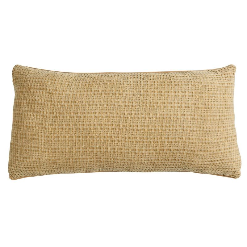 20"x40" Oversize Stone Wash Lumbar Throw Pillow Ochre - Patina Vie