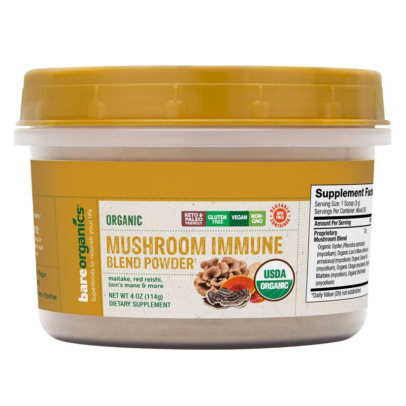 BareOrganics Mushroom Immune Blend - 4oz