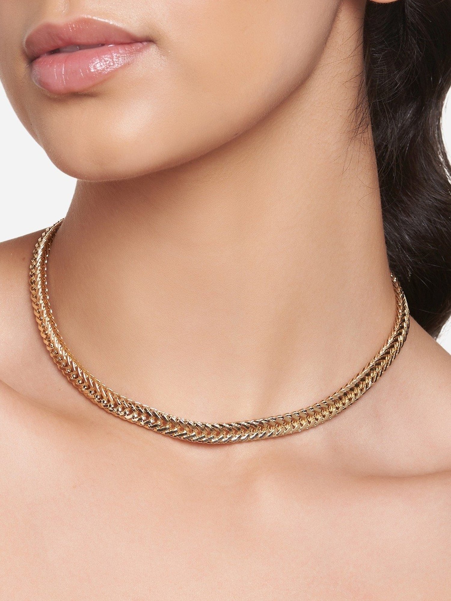Accessorize London Gold Weaved Chain Necklace