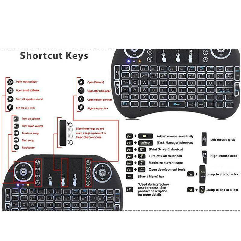 Mini Wireless Keyboard Backlit 2.4GHz USB Handheld Remote Control Keyboard for Smart TV, Laptop, PC, Tablet, X-box, Android TV Box