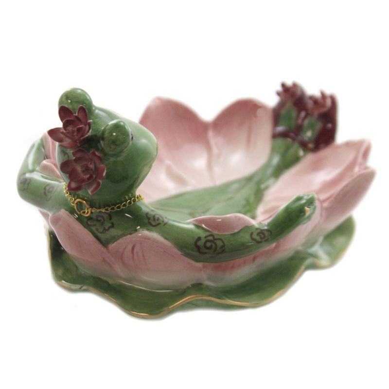 Tabletop 3.0" Frogalina Nic Nac Dish Dragonfly Lily Pad Cosmos Gifts Corp.  -  Decorative Figurines