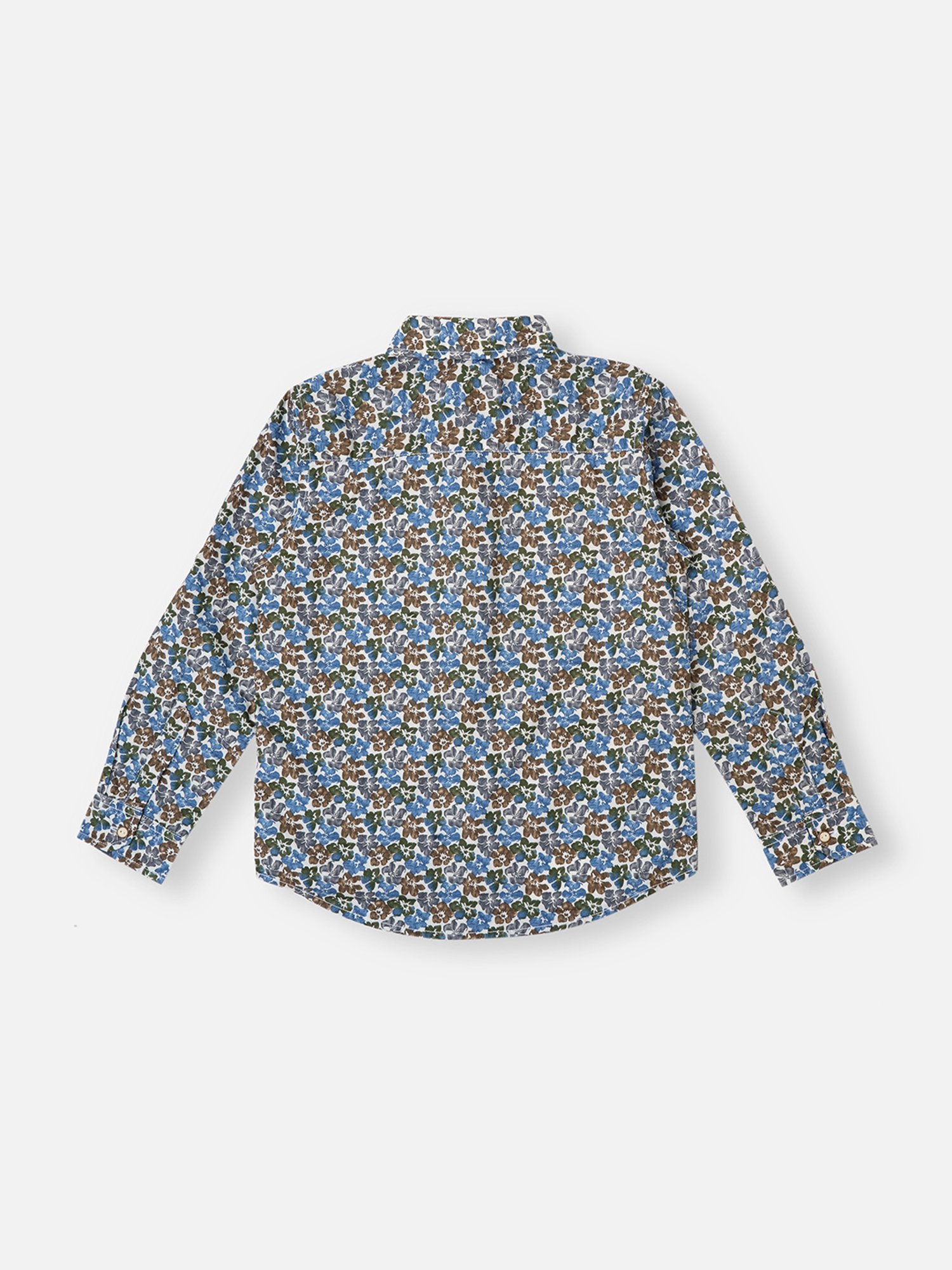 Pepe Jeans Kids Brown & Blue Floral Print Shirt