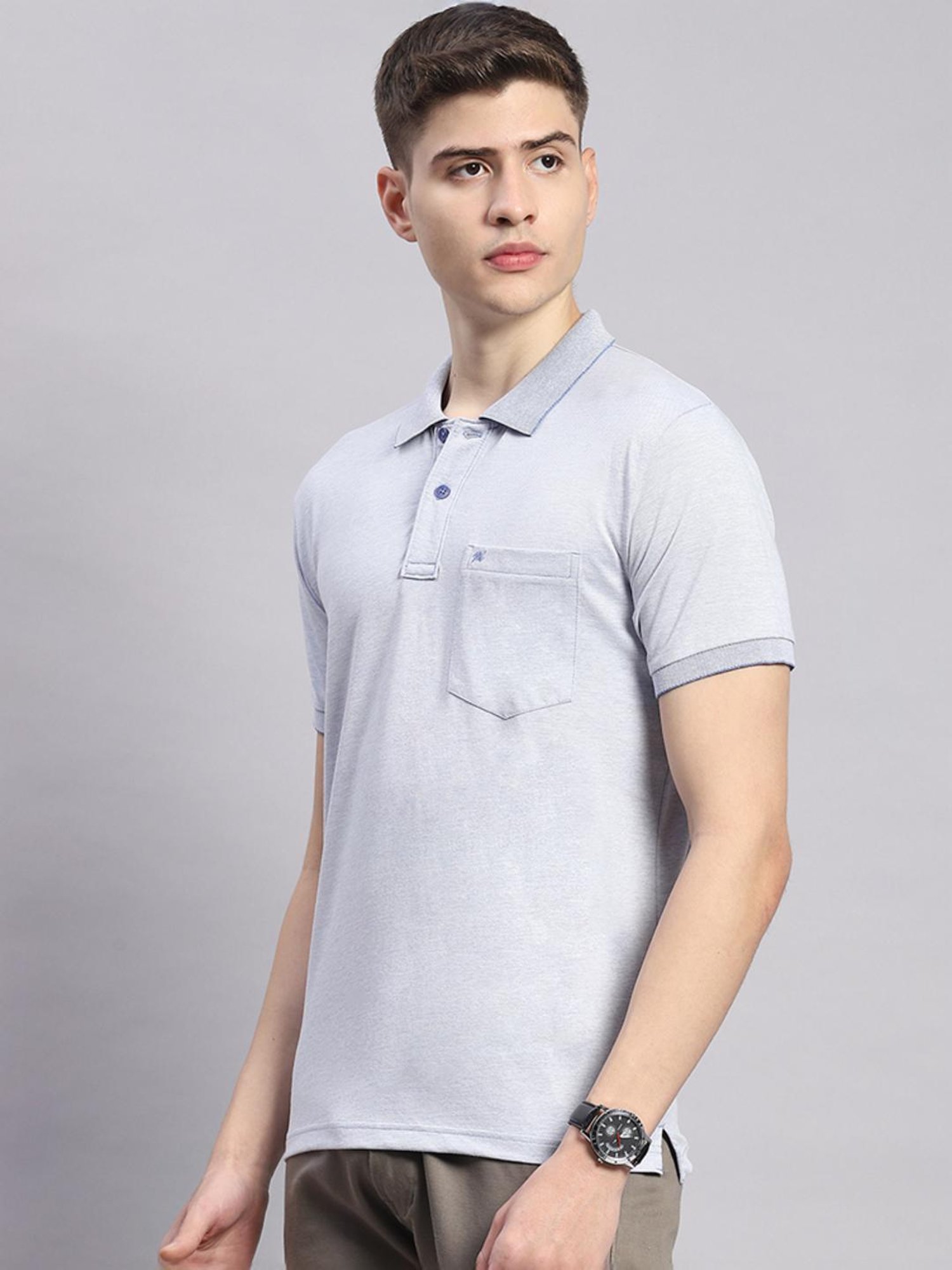 Monte Carlo Sky Cotton Regular Fit Polo T-Shirt