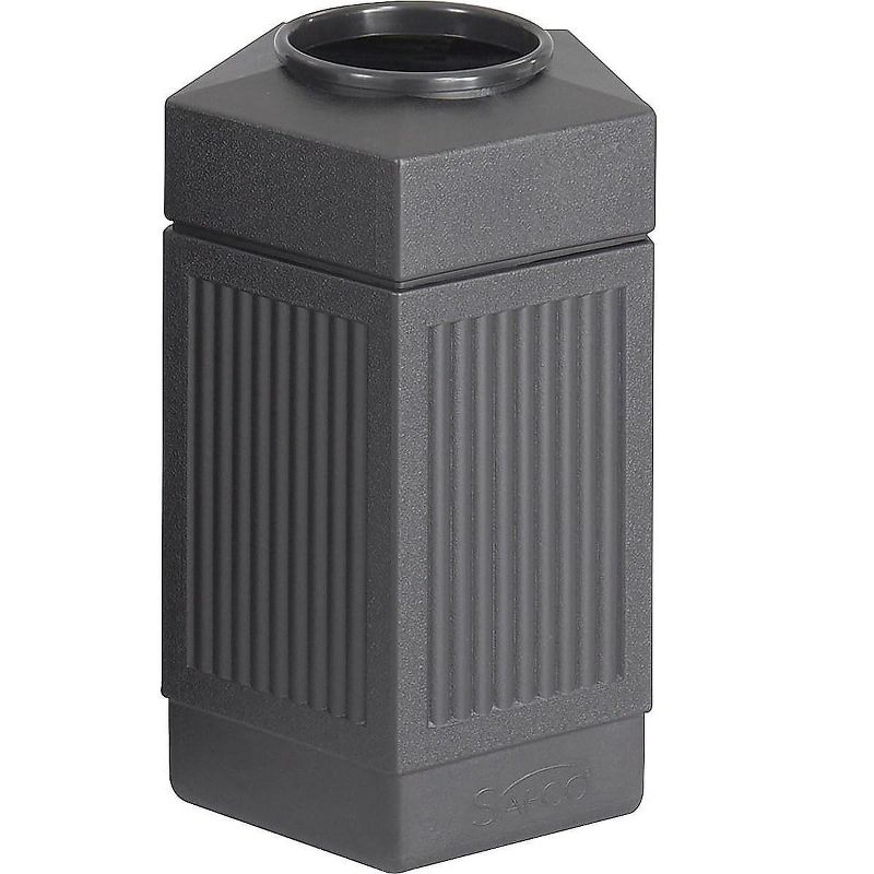 Safco Canmeleon Indoor/Outdoor Receptacle Pentagon Polyethylene 30gal Black 9485BL