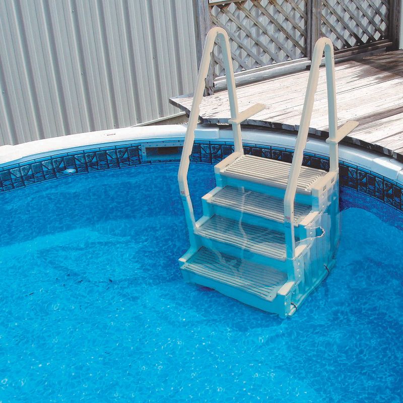 Confer STEP-1 Above Ground Swimming Pool Ladder & Swimline 9x36" Ladder Mat