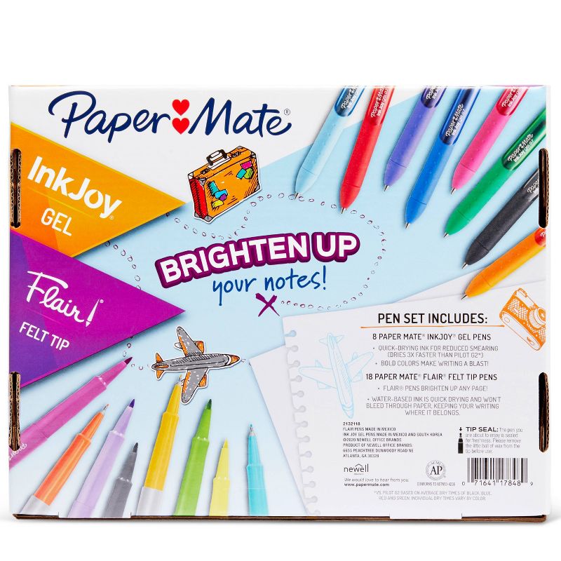 26ct Inkjoy Gel and Flair! Felt Tip Pens Combo Variety Pack - PaperMate
