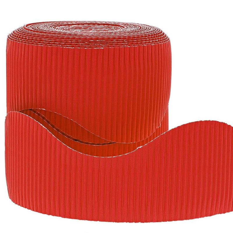 Scalloped Bulletin Board Strips, Classroom Decorations, 50-Feet Roll (2 Inches, Red, 2-Pack)