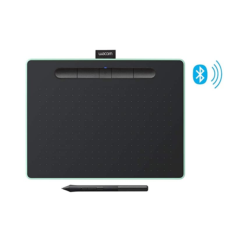 Intuos Wireless Graphic Tablet with 3 Bonus Software Included 104quot X 78quot Black with Pistachio Accent CTL6100WLE0