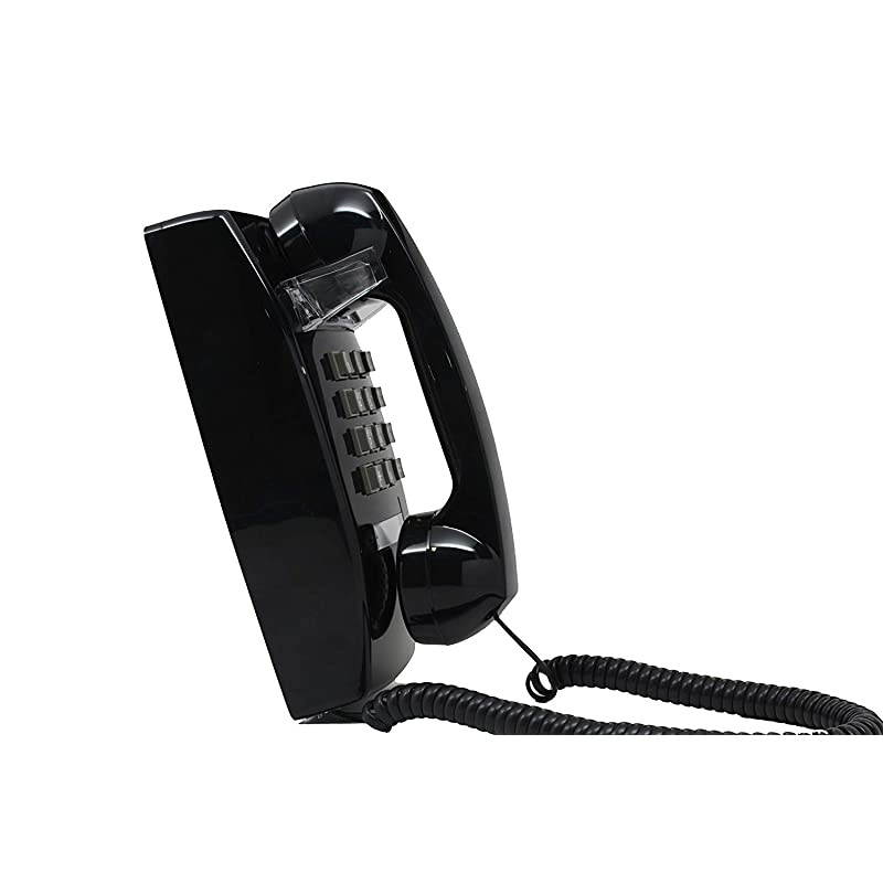 Line Classic 2554 Wall Phone with Loud Ringer and Handset Volume Control Black Wall Mount Jack Required