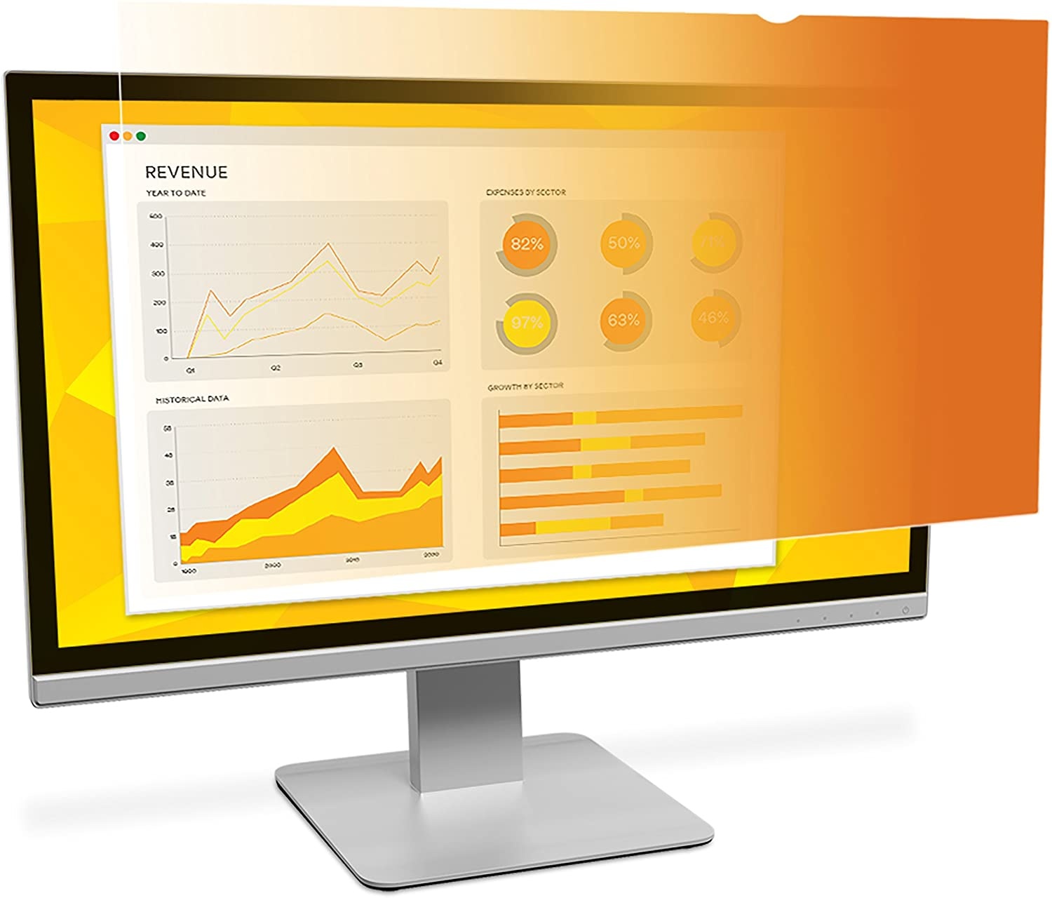 3M GF240W9B Gold Privacy Filter For 24 Inch Widescreen Monitor - Display Privacy Filter - 24 Inch Wide - Gold