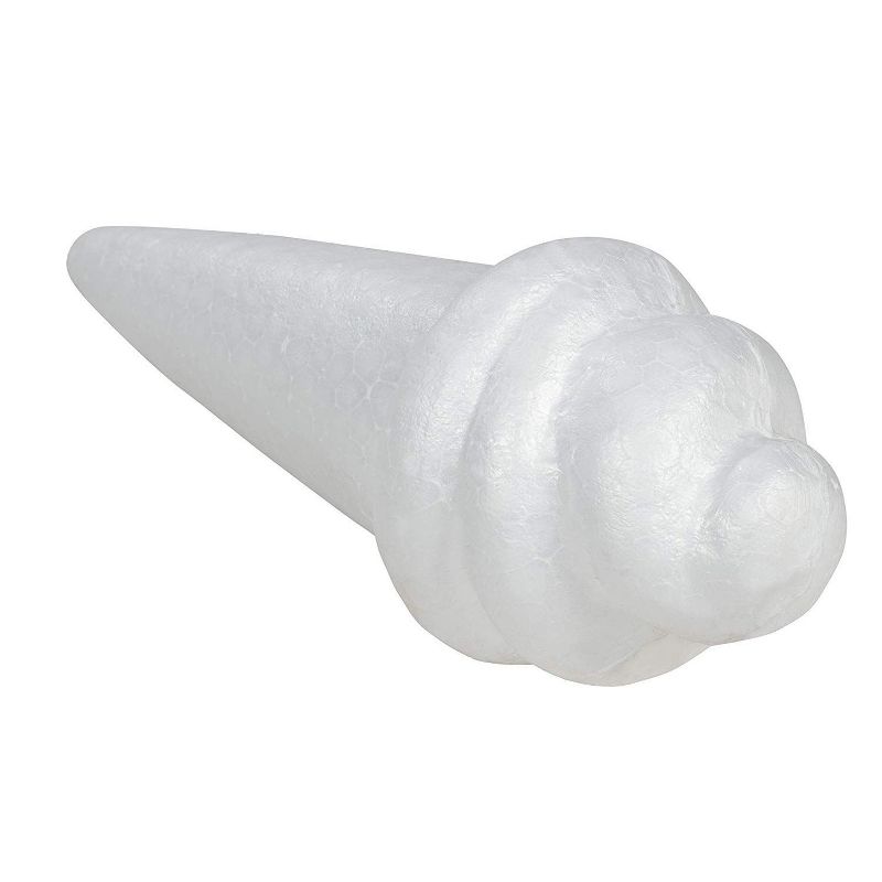 Genie Crafts 12 Pack White Ice Cream Shaped Polystyrene Foam Sculptures for DIY Arts & Crafts, 6 x 2.5 in