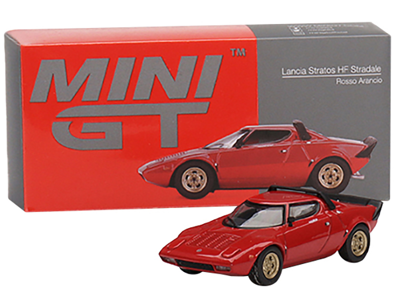 Lancia Stratos HF Stradale Rosso Arancio Red Limited Edition to 2400 pieces Worldwide 1/64 Diecast Model Car by Mini GT