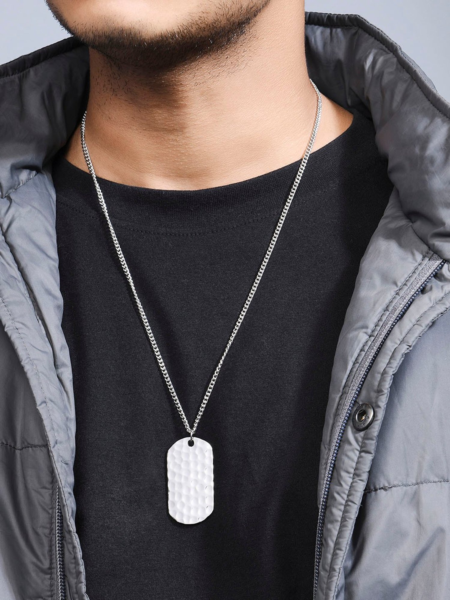 The Bro Code Silver-Plated Dog Tag Pendant Necklace for Men