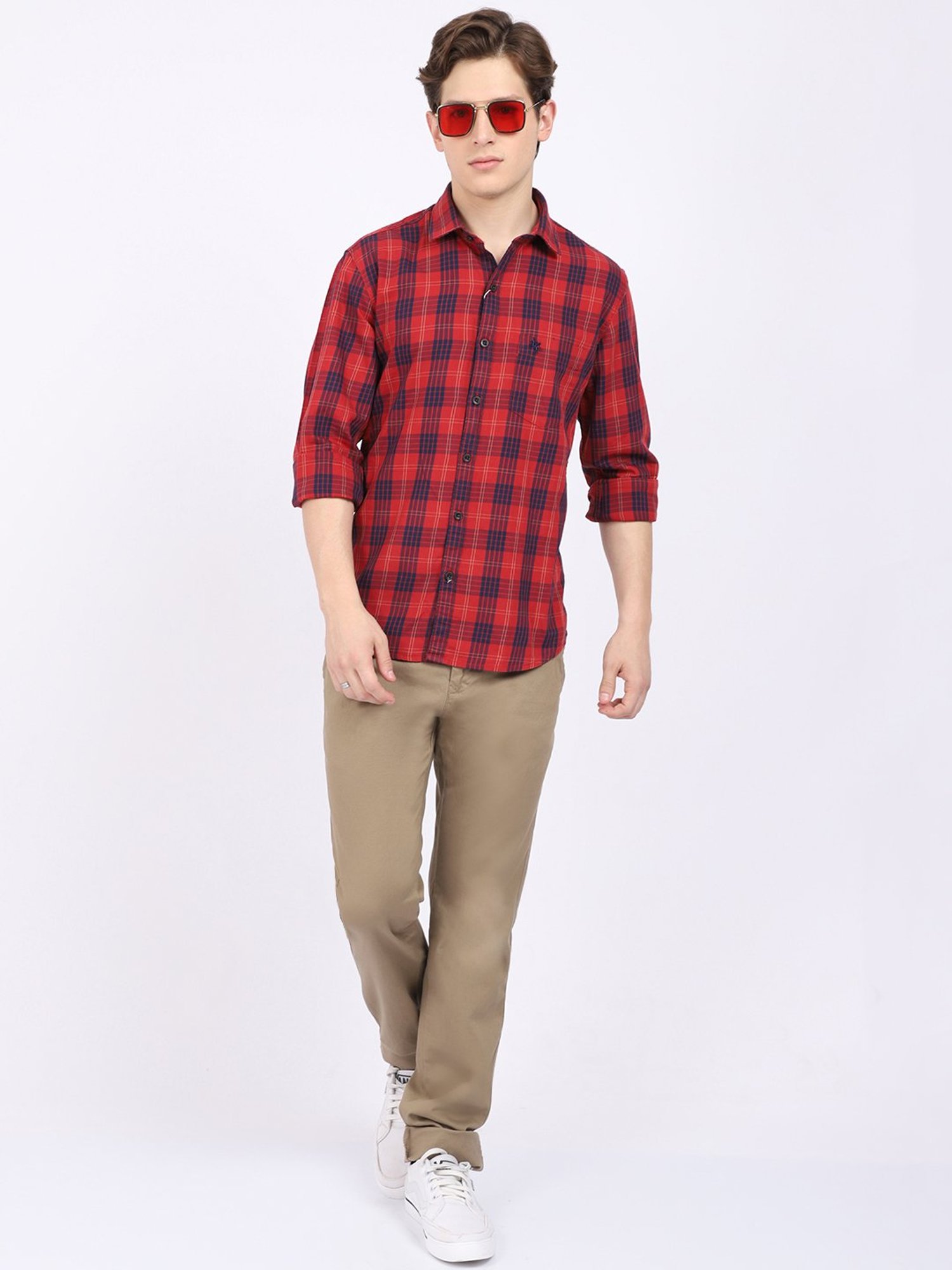 Cantabil Khaki Cotton Regular Fit Chinos