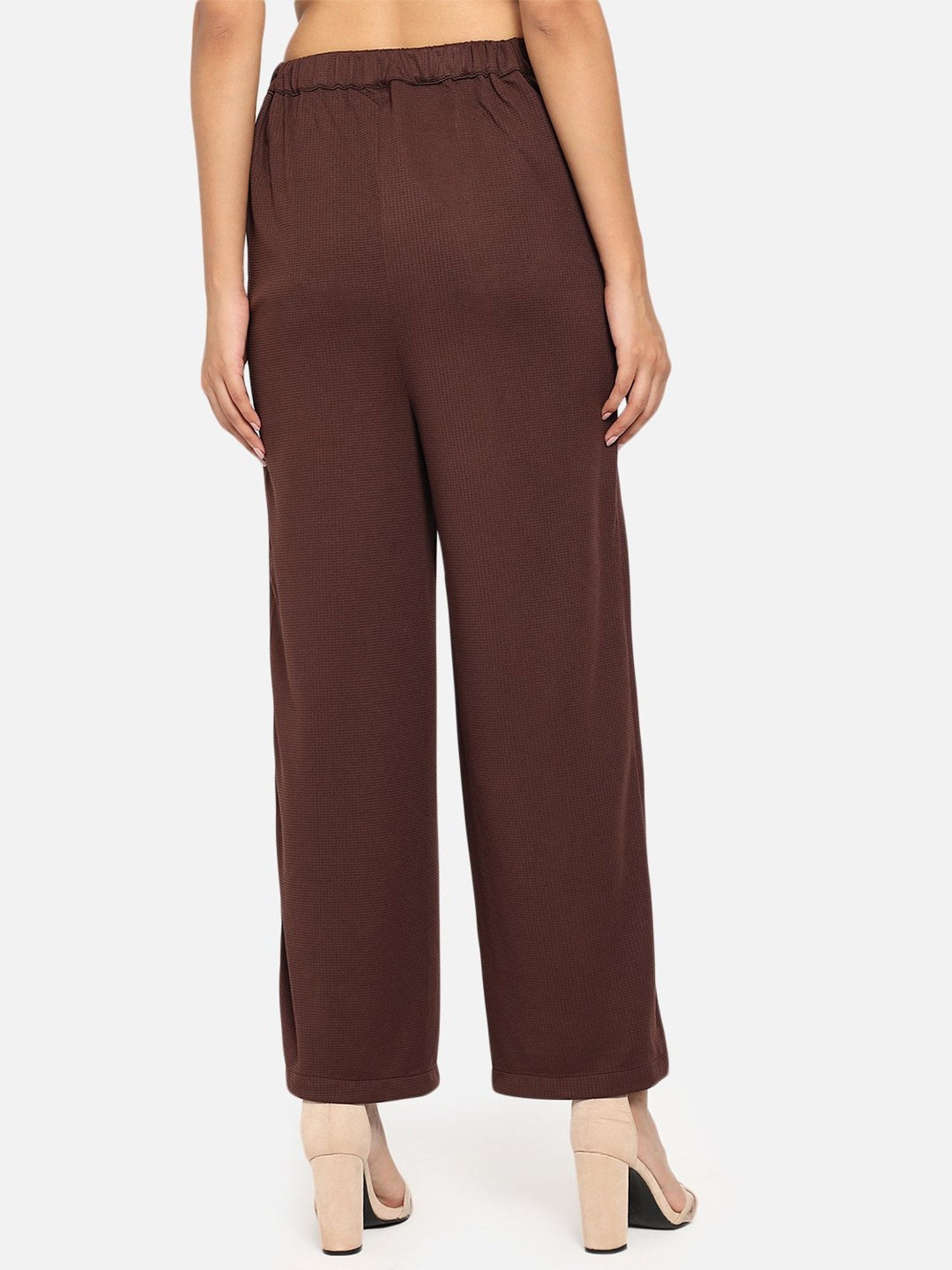 Trend Arrest Brown Regular Fit Elasticated Pants
