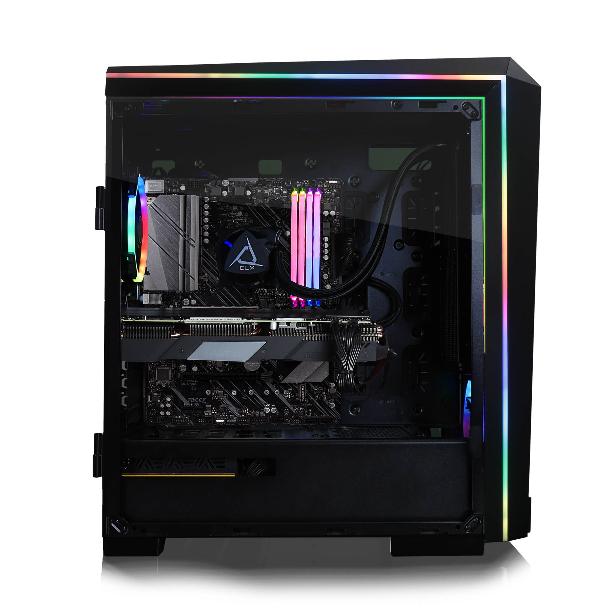 CLX SET VR-Ready Gaming Desktop - Liquid Cooled AMD Ryzen 9 5950X 3.4Ghz 16-Core Processor, 64GB DDR4 Memory, GeForce RTX 3080 10GB GDDR6X Graphics, 1TB SSD, 6TB HDD, WiFi, Windows 10 Home 64-bit