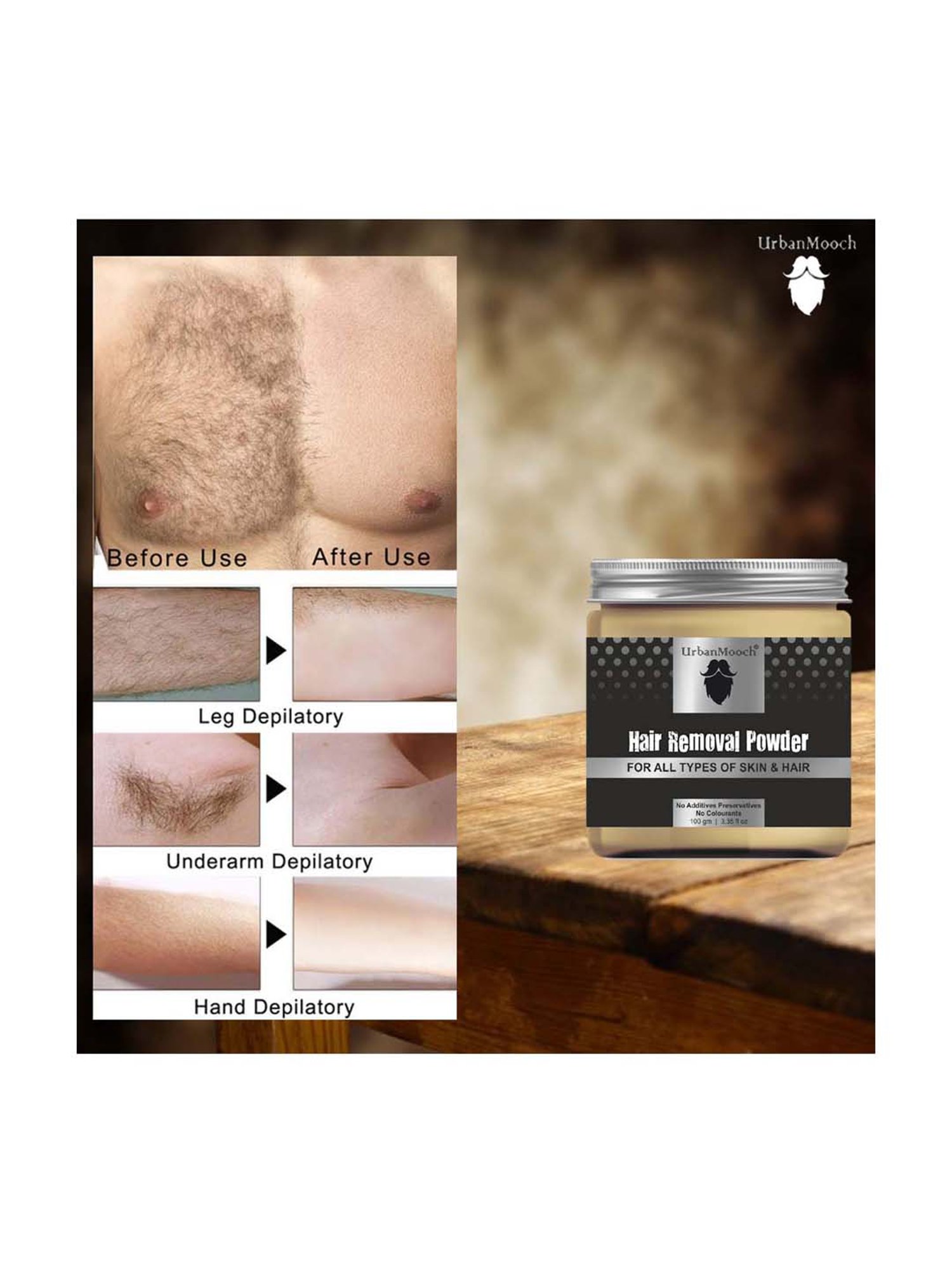 UrbanMooch Instant Hair Removal Powder - Pack of 2 - 200 gm