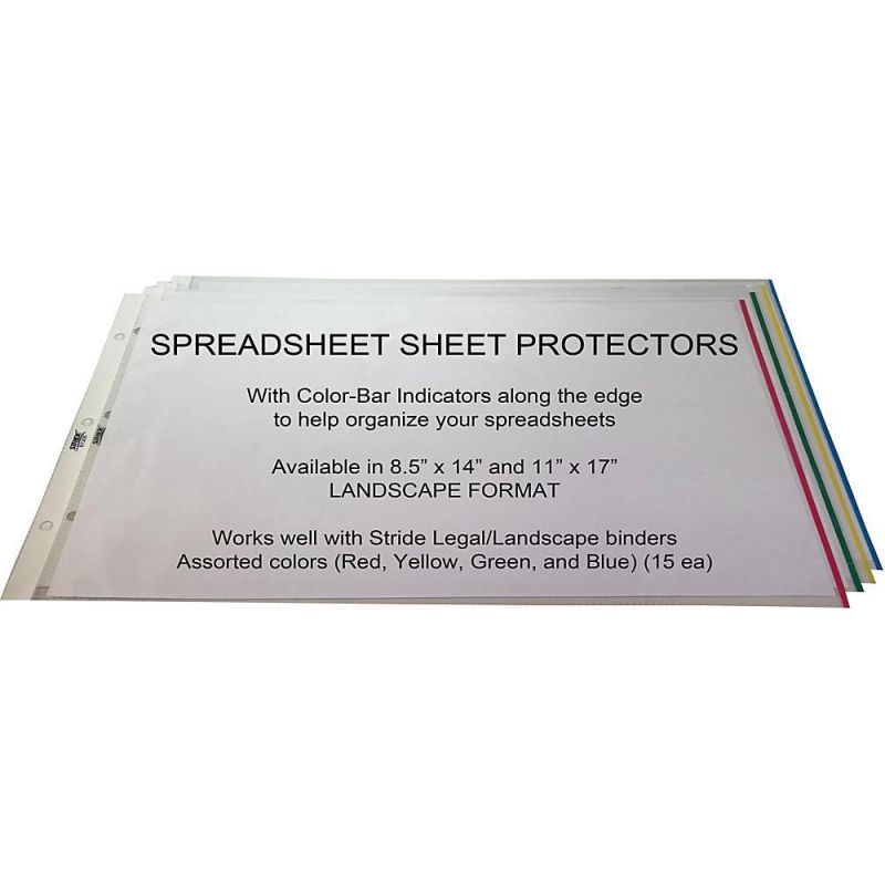 Stride Semi-clear Sheet Protectors 20 Sheet Capacity - Legal 8.50" x 14" - 3 x Holes - Polypropylene - 15 / Box - Clear