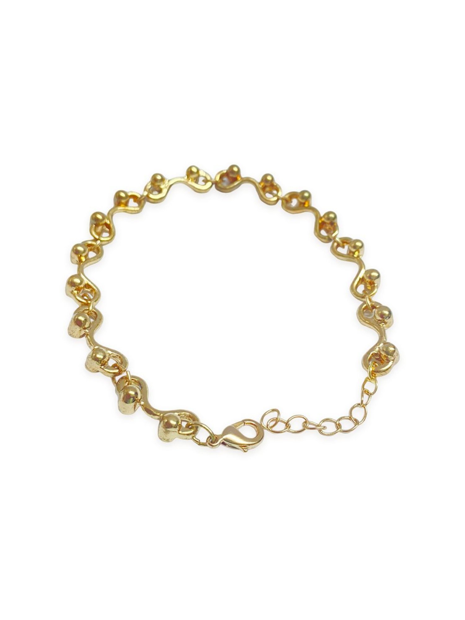 OOMPH Golden Tone "S" Shape Latest Stylish Link Chain Bracelet for Women