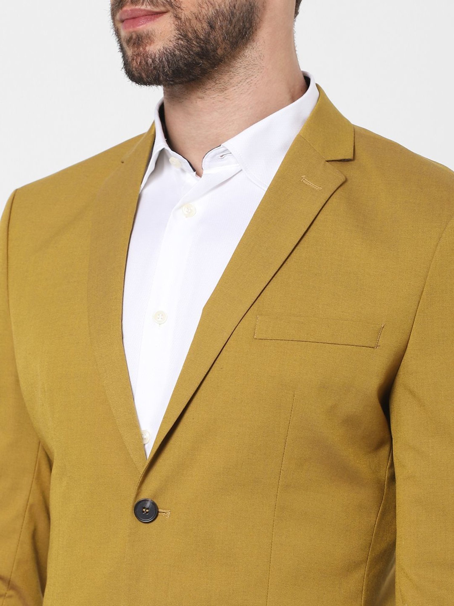 SELECTED HOMME Mustard Gold Slim Fit Blazer