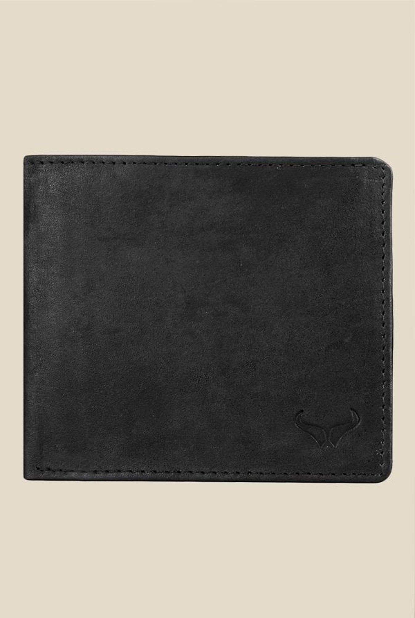 Bern Black Solid Bi-Fold Leather Wallet