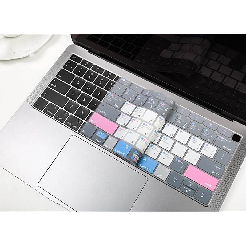 Premium Shortcut Keyboard Cover Skin with MAC OS Hot Keys for MacBook Air 13 Inch 2019 2018 Release A1932 with Retina Display SoftTouch Mac OS X Keyboard Protective Skin