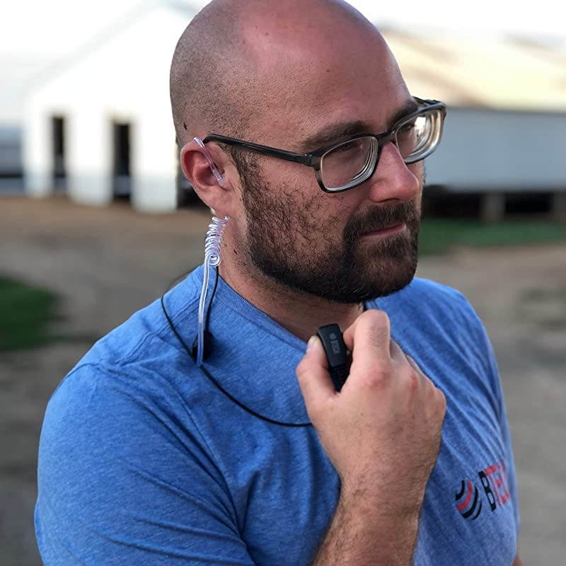 QHM01 3.5mm Listen-ONLY Heavy-Duty Surveillance Earpiece (Includes earmolds and Earbud) with Clear Acoustic Coil Tube for Two-Way Radios, Transceivers, and Radio Speaker Mics Jacks