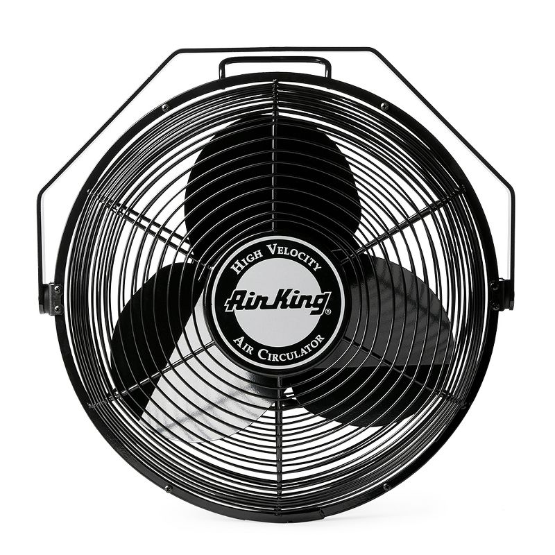 Air King 14 Inch 1/20 Horsepower 3-Speed Indoor/Outdoor Industrial and Commercial Enclosed Pivoting Warehouse Garage Steel Multi-Mount Fan, Black