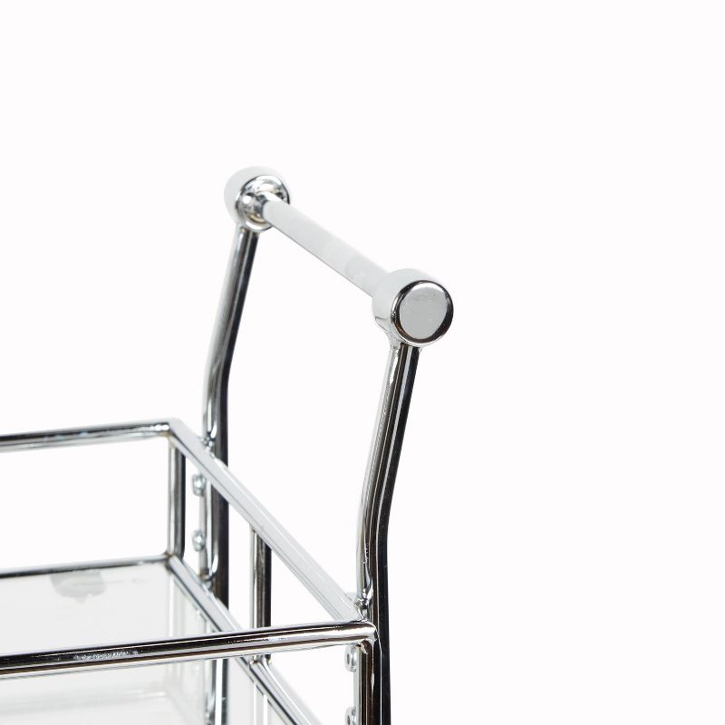 Square Metal and Glass Bar Serving Cart Black - Silverwood