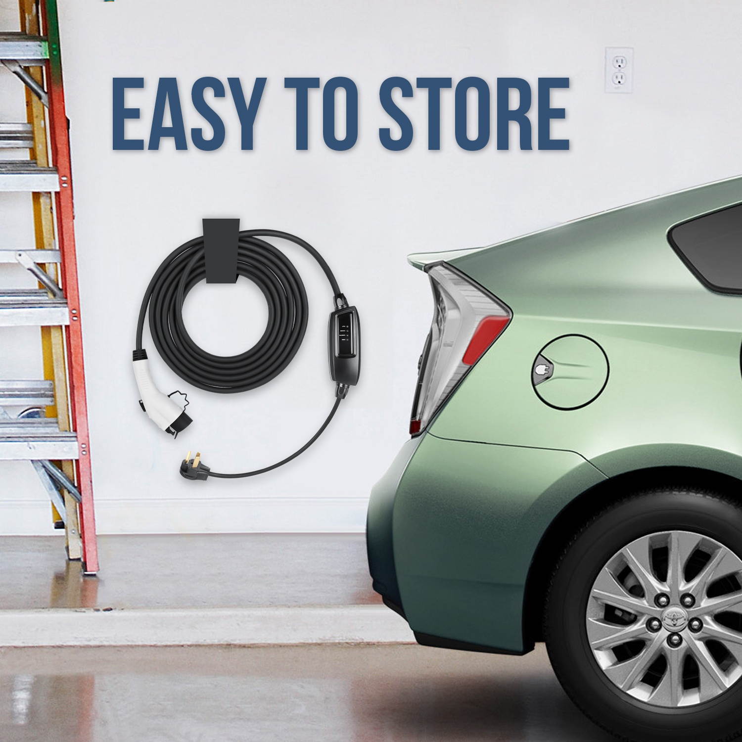 Lectron - J1772 NEMA 10-30 Plug Electric Vehicle (EV) Charger with J-Hook Nozzle Holster Dock Wall Mount Bundle (240V 16A Level 2)