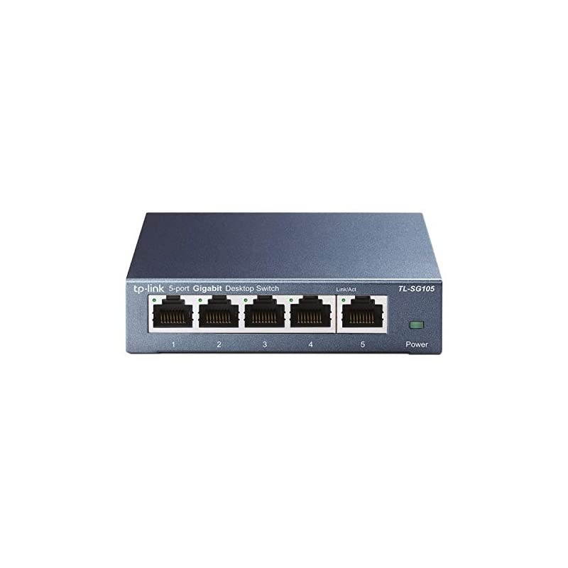 TL-SG105 | 5 Port Gigabit Unmanaged Ethernet Network Switch, Ethernet Splitter | Plug & Play | Fanless Metal Design | Shielded Ports | Traffic Optimization | Limited Lifetime Protection