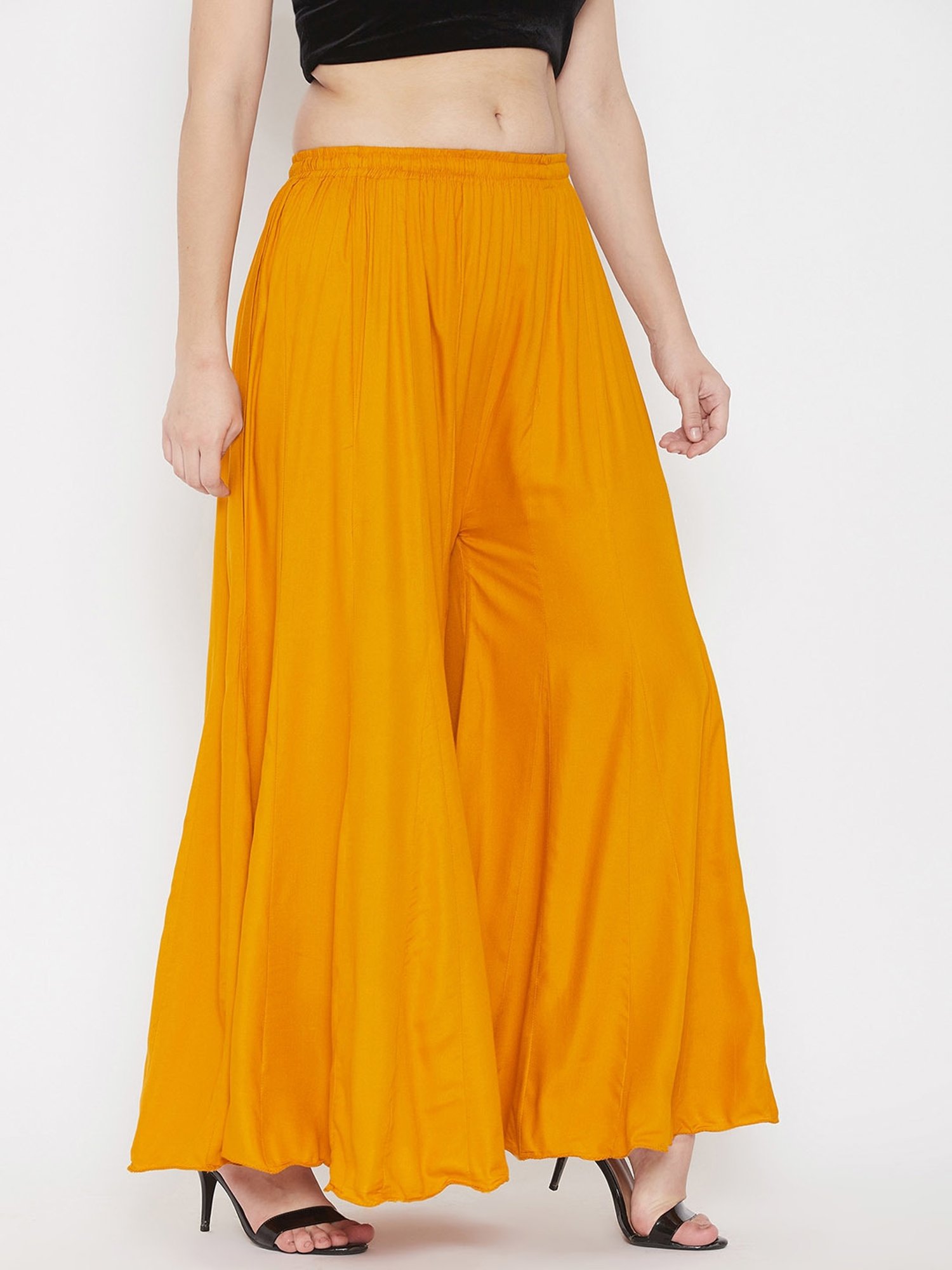 Castle Mustard Regular Fit Palazzos