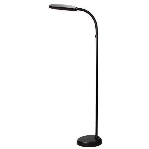 Brightech Litespan LED 2nd Edition Reading & Craft Floor Lamp- Dimmable Light & Adjustable Color Temperature Switch- Standing Pole Light with Gooseneck for Living Room Dorm Bedroom Office Task- Black