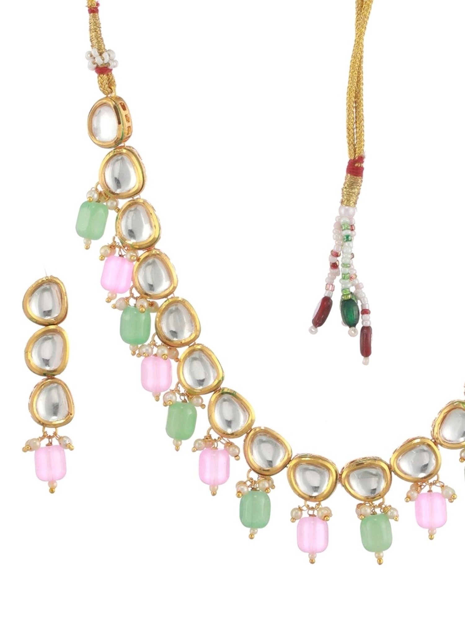 Aatmana Gold-Plated Multi Kundan Studded Necklace Set