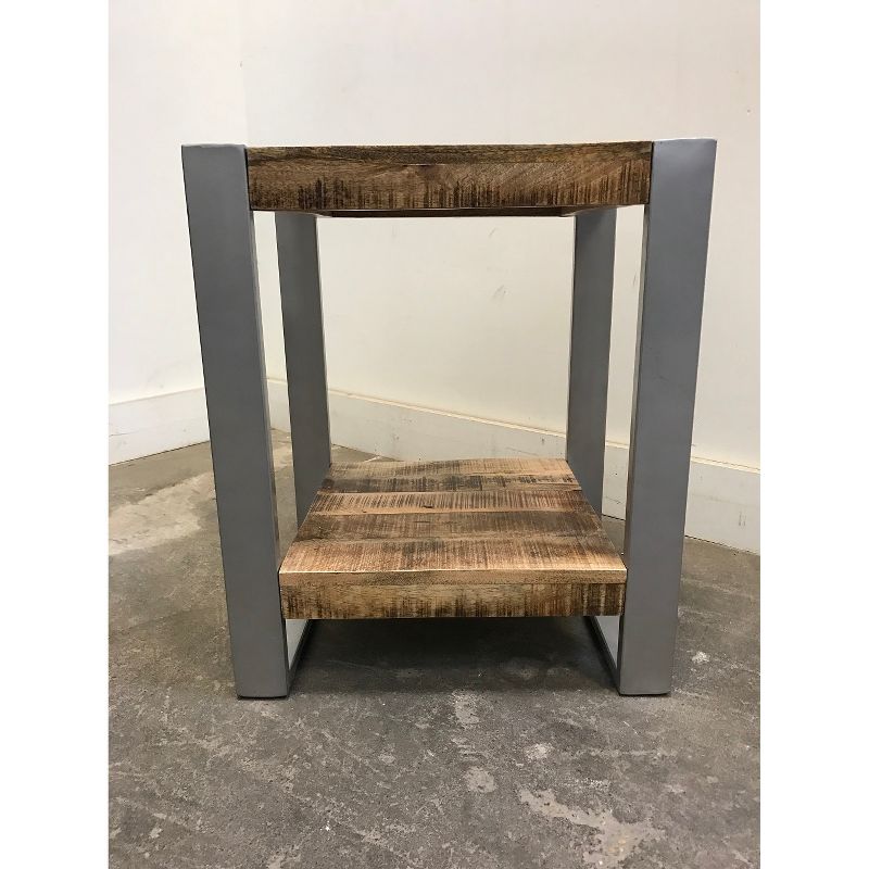 End Table with Silver Legs Natural - Timbergirl