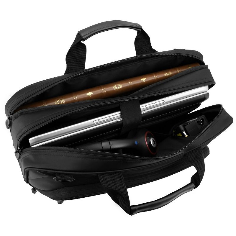 V7 Cityline CTPD1-1N Carrying Case (Briefcase) for 15.6" Notebook - Black - Slip Resistant Shoulder Strap - Twill Polyester, Nylon
