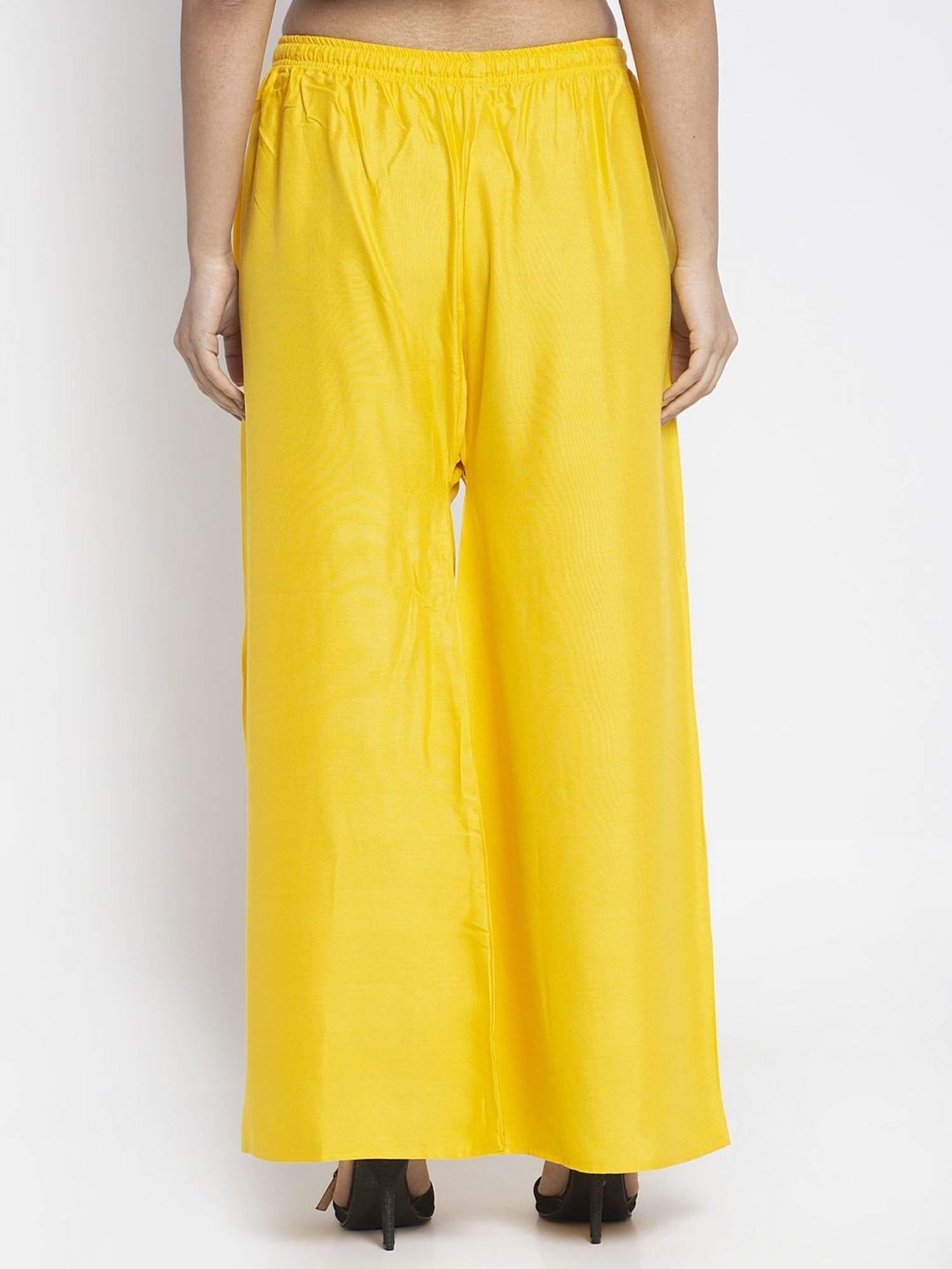 Gracit Black & Yellow Printed Palazzos - Pack Of 2