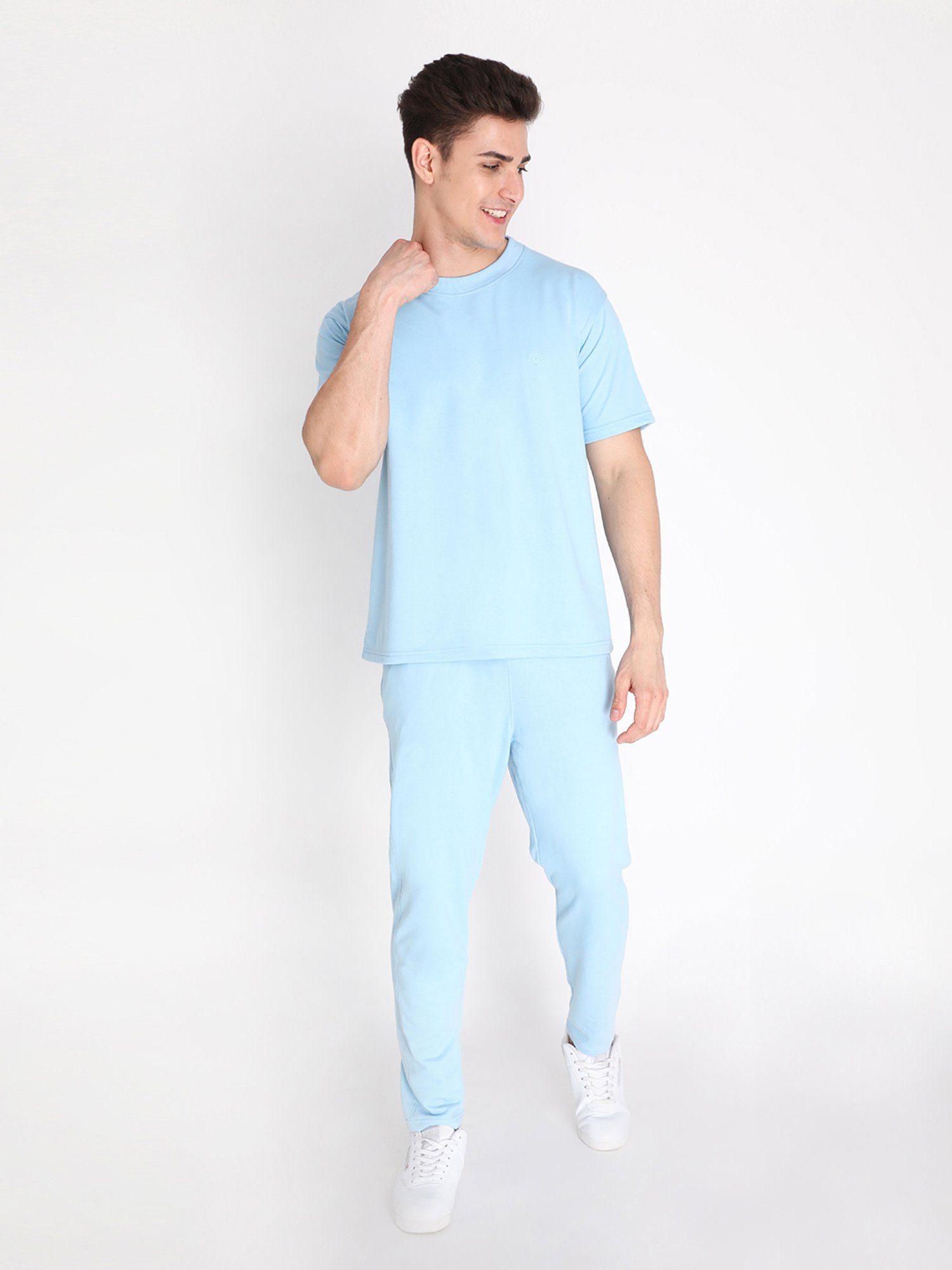 Chkokko Sky Blue Regular Fit Trackpants