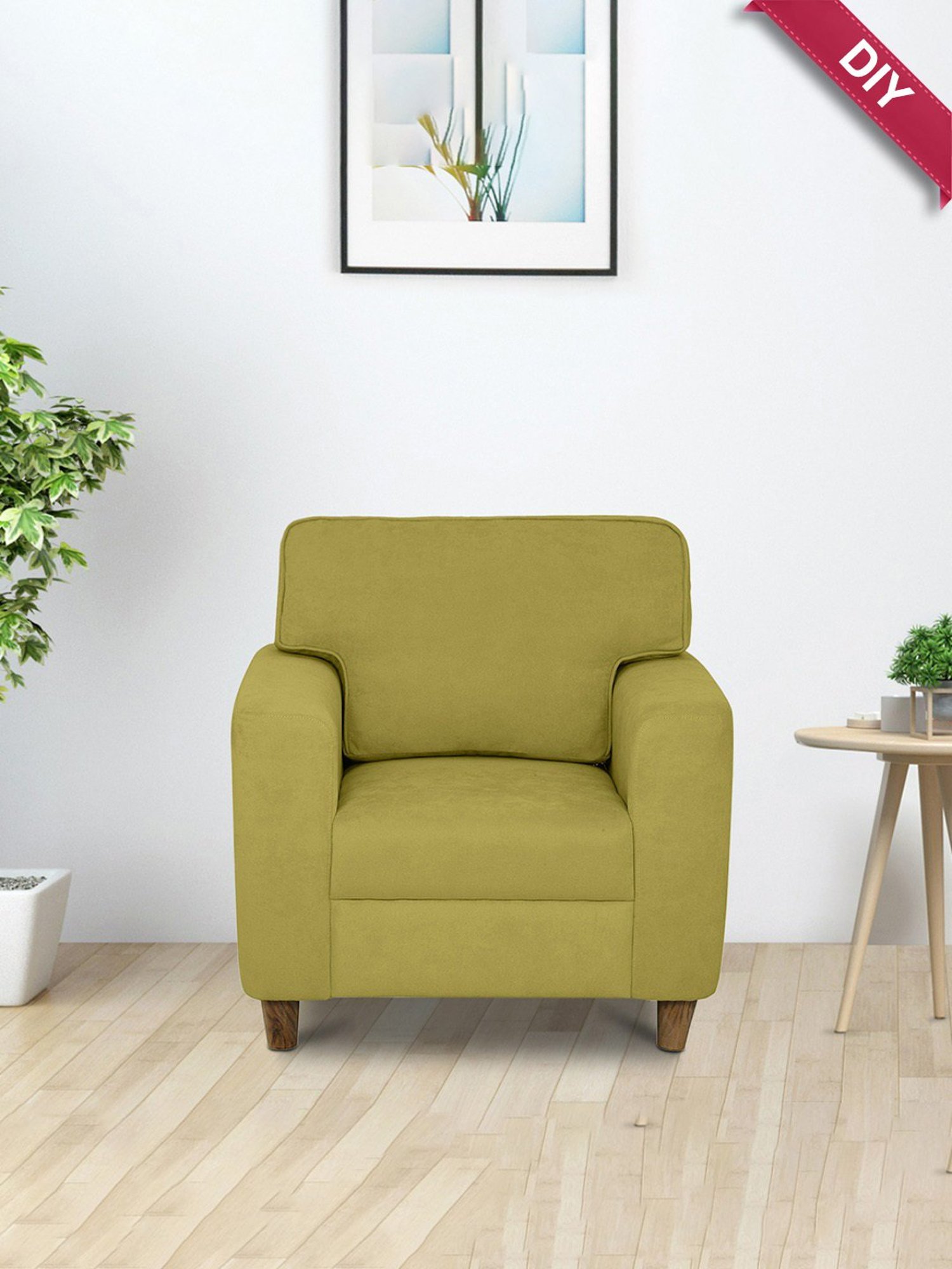 Duroflex Utopia Green Wood 1 Seater Sofa
