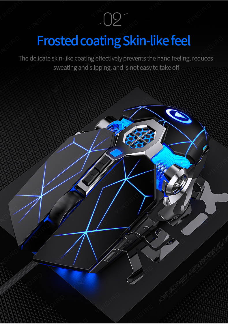 Wired PC Gaming Mice Ergonomic USB Mac Gaming Mice Silent Click Computer Mice, 4 Adjustable DPI, 7 Keys, Breathing LED Light Compatible with PC, Laptop, Computer