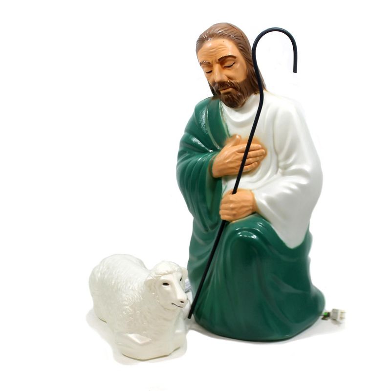 Christmas 27.0" Shepherd With Sheep Christmas  -  Novelty Sculpture Lights