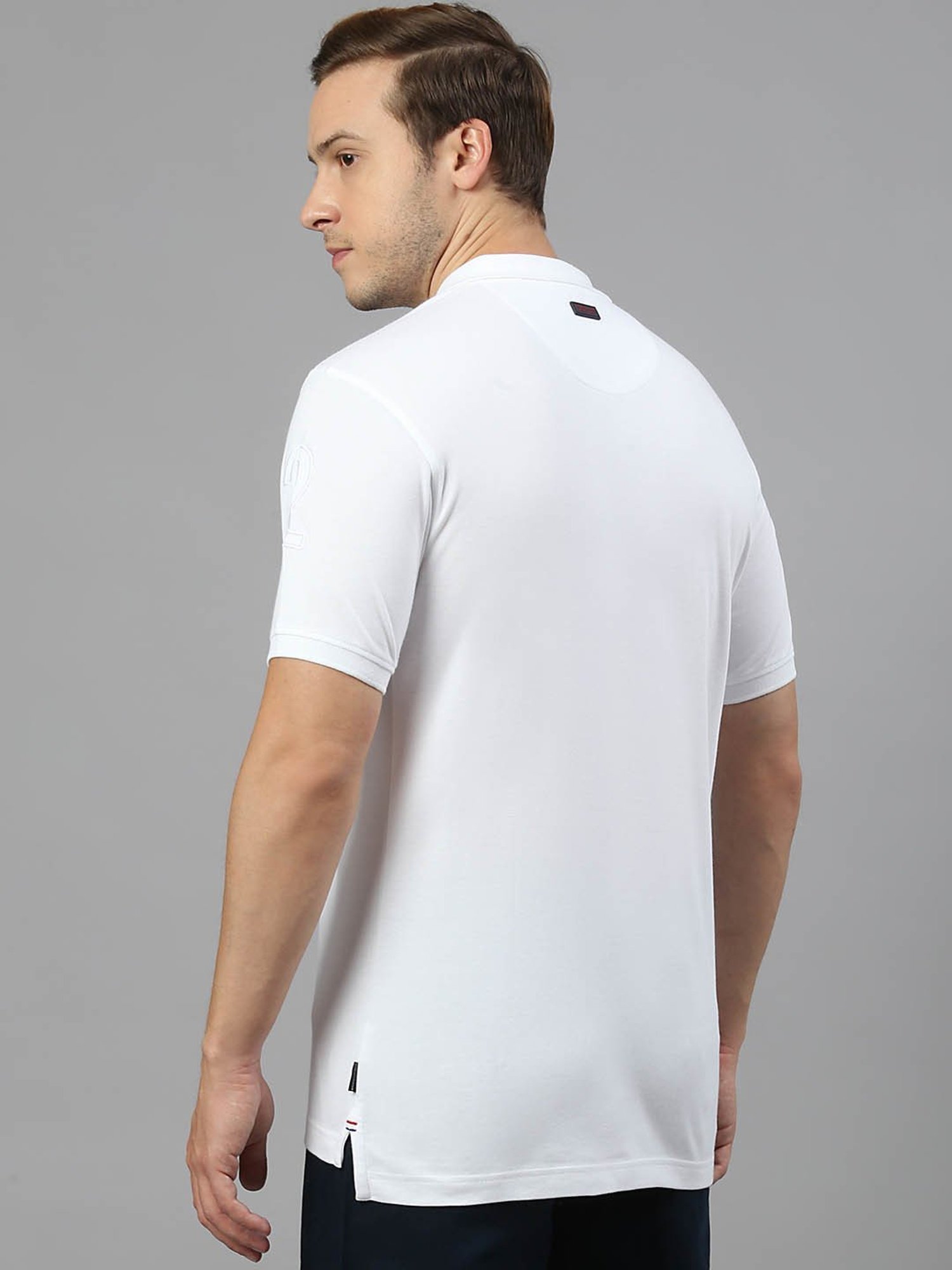 Beverly Hills Polo Club White Cotton Regular Fit Polo T-Shirt