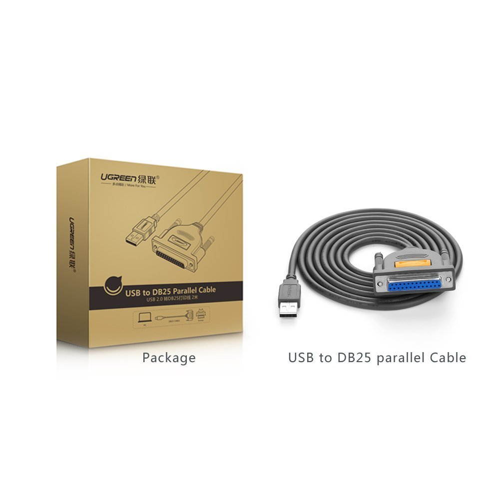 USB to DB25 Female Parellel IEEE 1284 Printer Cable Adapter Cable Supports Windows 10/8.1/8/7/XP/Vista/ 98SE/ ME/ 2000, Mac OS 9.1 and above 6FT/2M,20224