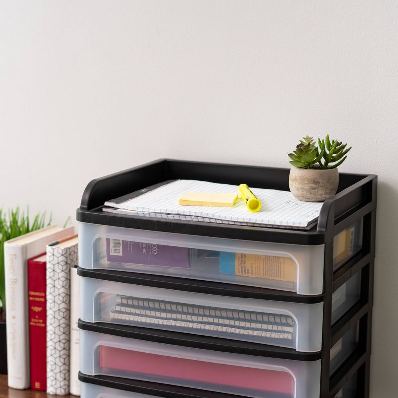 IRIS 4 Drawer Desktop Organizer Black