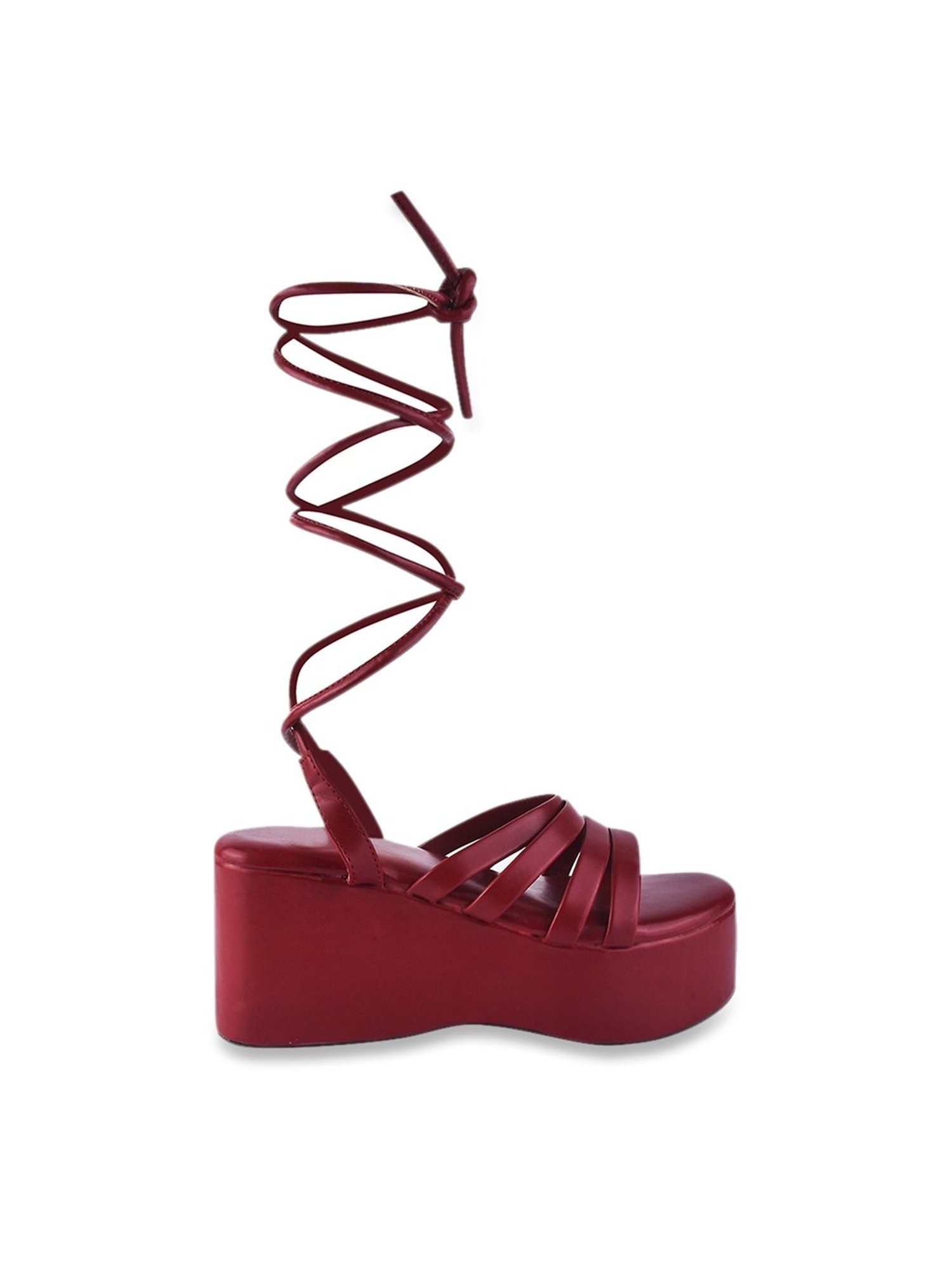 The White Pole Women's Red Gladiator Wedges