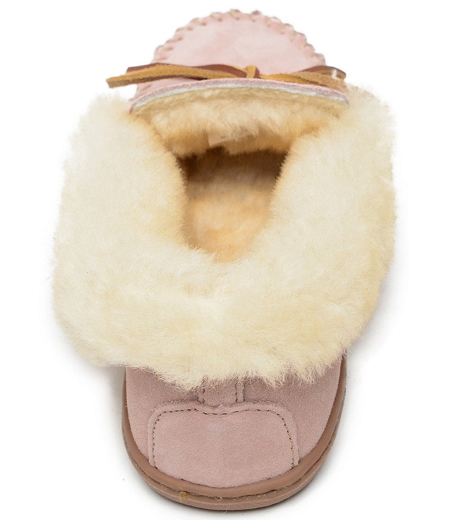 Minnetonka Alpine Suede Sheepskin Moc Slippers