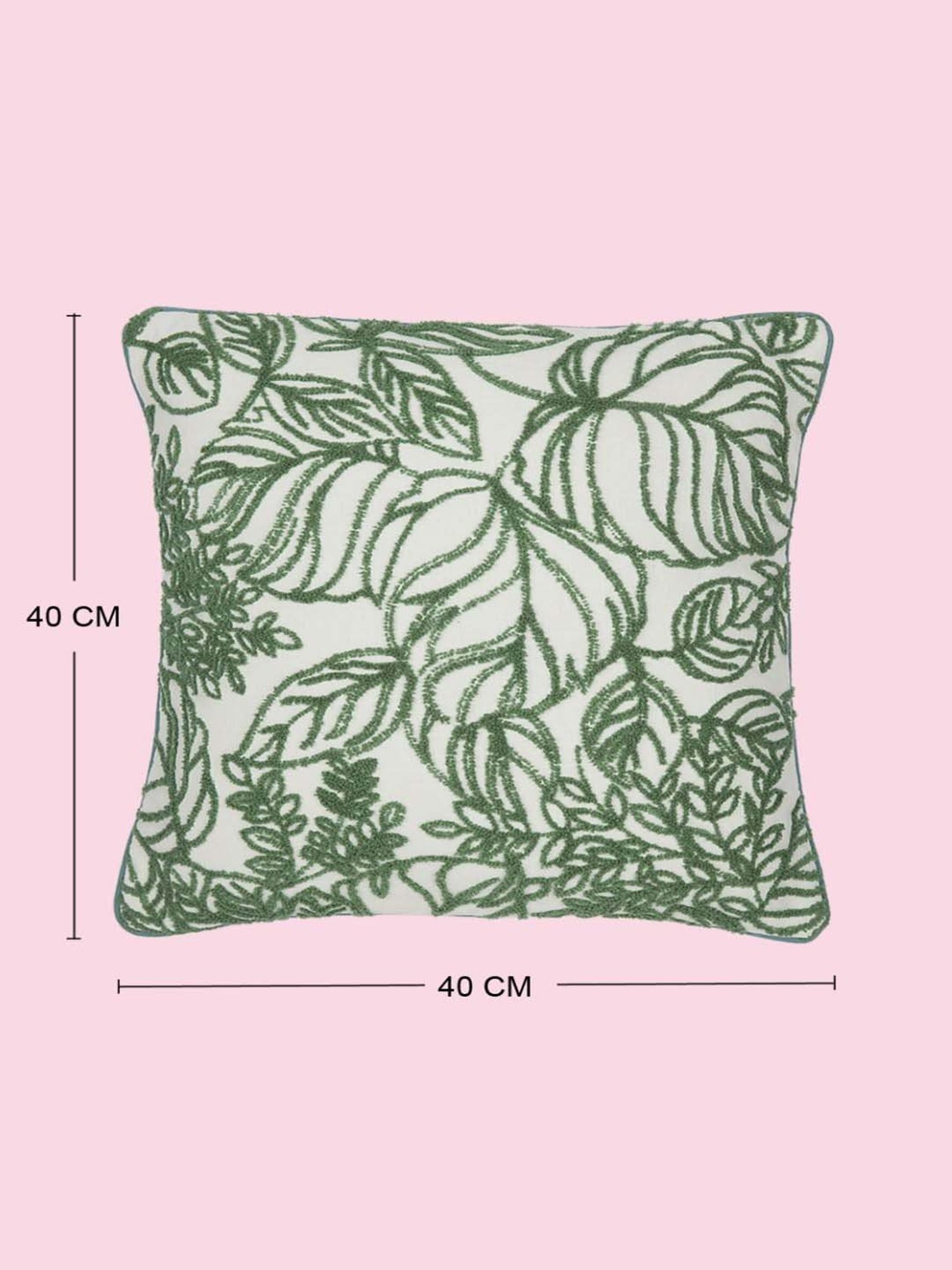 Living Scapes by Pantaloons Green Cotton Cushion Cover
